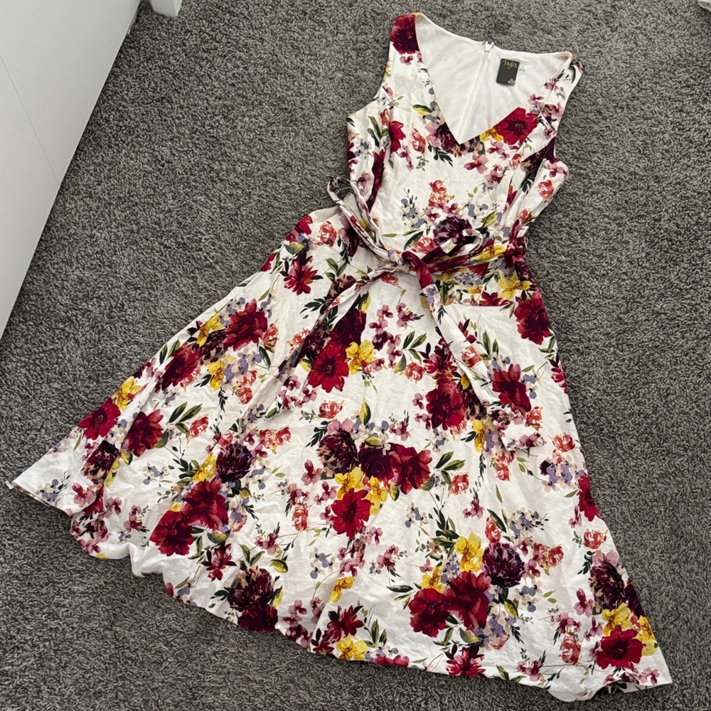 Taylor Multicolor Floral Midi Dress